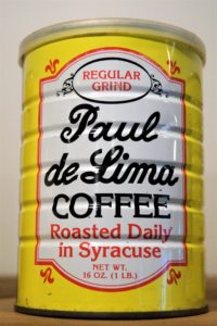 An antique Paul deLima coffee can style that many older customers still associate with the brand.