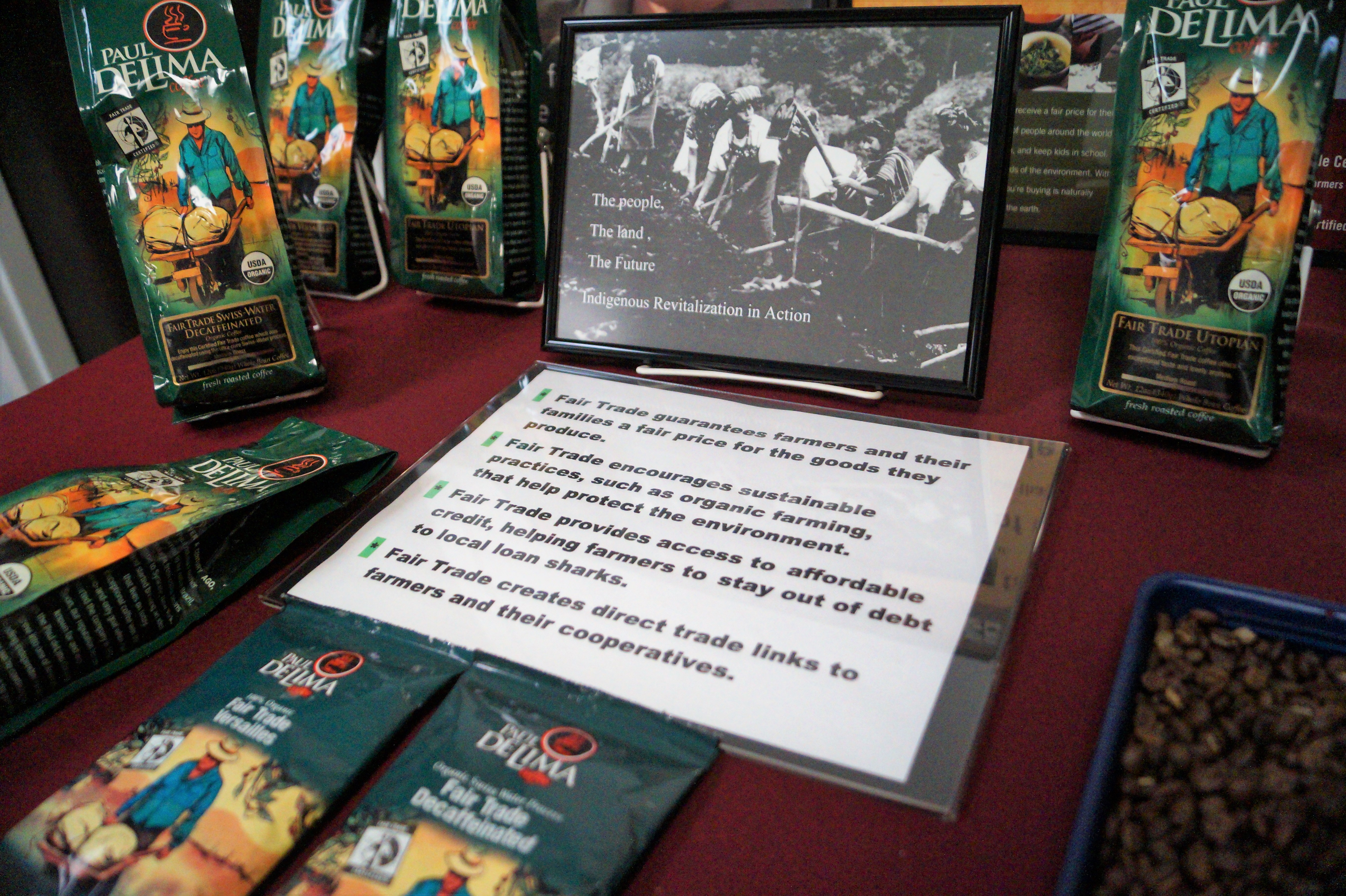 Paul deLima coffee seeks social sustainability of their farmers by participating in the Fair Trade program.